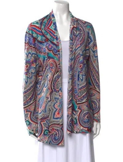 Pre-owned Neiman Marcus Silk Paisley Print Sweater In Multi