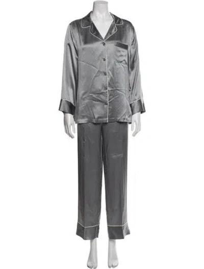 Pre-owned Neiman Marcus Silk Pajamas In Gray