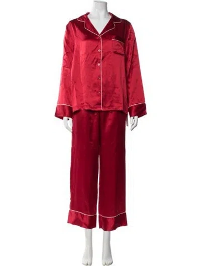 Pre-owned Neiman Marcus Silk Pajamas In Red