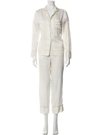 Pre-owned Neiman Marcus Silk Pajamas In White