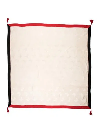 Pre-owned Neiman Marcus Silk Patterned Scarf In Neutrals