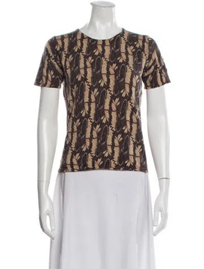 Pre-owned Neiman Marcus Silk Patterned T-shirt In Multi