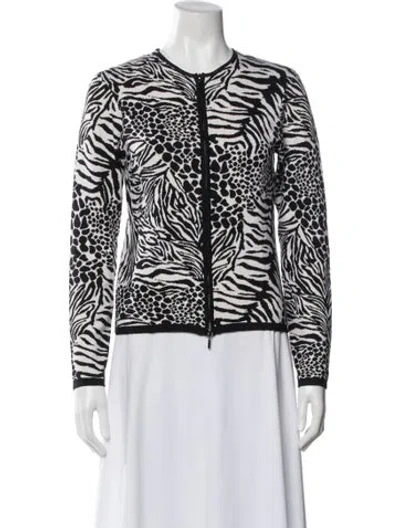 Pre-owned Neiman Marcus Silk Printed Evening Jacket In Black