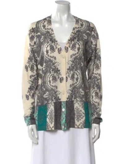 Pre-owned Neiman Marcus Silk Printed Sweater In Multi