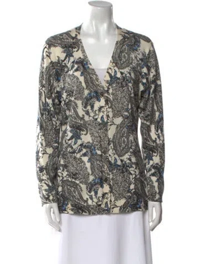 Pre-owned Neiman Marcus Silk Printed Sweater In Multi