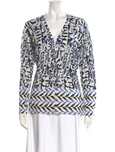 Pre-owned Neiman Marcus Silk Printed Sweater In Neutral