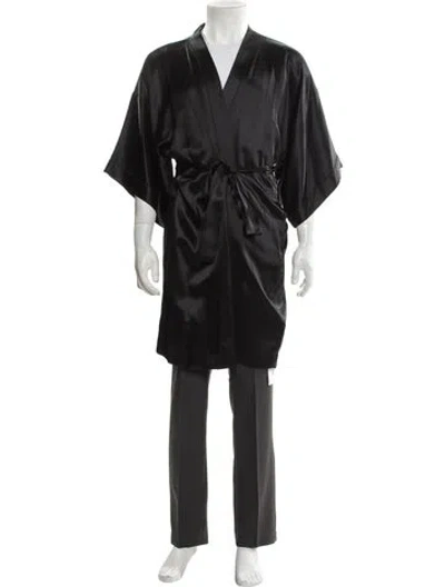 Pre-owned Neiman Marcus Silk Robe In Black