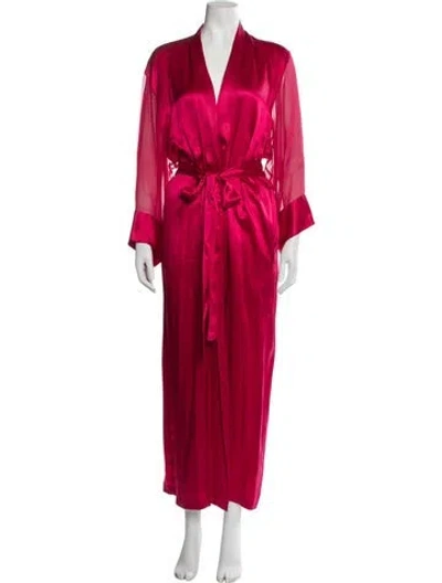 Pre-owned Neiman Marcus Silk Robe In Pink