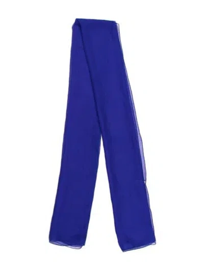 Pre-owned Neiman Marcus Silk Scarf In Blue