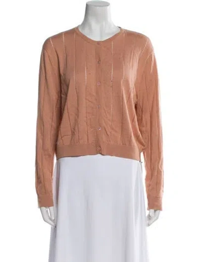 Pre-owned Neiman Marcus Silk Scoop Neck Sweater In Neutral