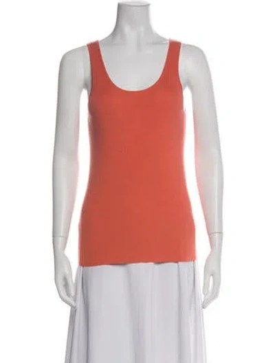 Pre-owned Neiman Marcus Silk Scoop Neck Sweater In Orange