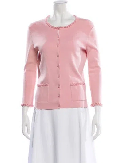 Pre-owned Neiman Marcus Silk Scoop Neck Sweater In Pink