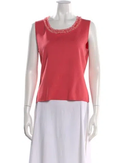 Pre-owned Neiman Marcus Silk Scoop Neck Sweater In Pink
