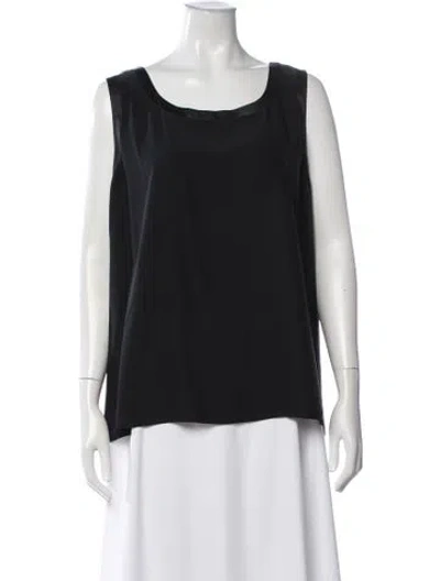 Pre-owned Neiman Marcus Silk Scoop Neck Top In Black