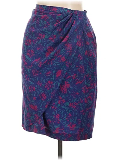 Pre-owned Neiman Marcus Silk Skirt In Blue