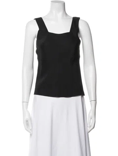 Pre-owned Neiman Marcus Silk Square Neckline Top In Black