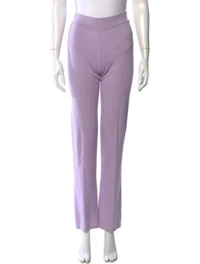 Pre-owned Neiman Marcus Silk Straight Leg Pants In Purple