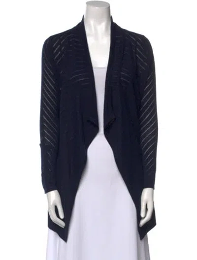 Pre-owned Neiman Marcus Silk Striped Sweater In Blue