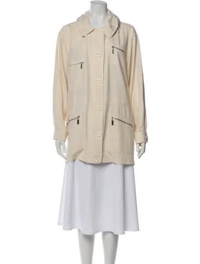 Pre-owned Neiman Marcus Silk Trench Coat In Neutral