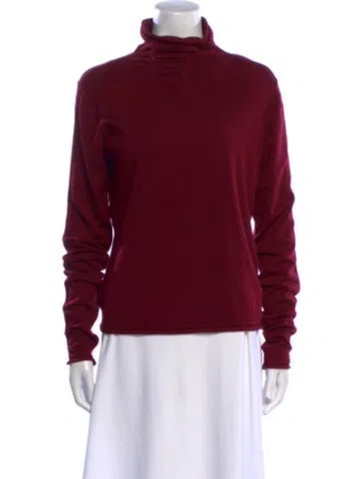 Pre-owned Neiman Marcus Silk Turtleneck Sweater In Red