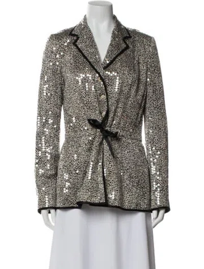 Pre-owned Neiman Marcus Silk Tweed Pattern Blazer In Multi