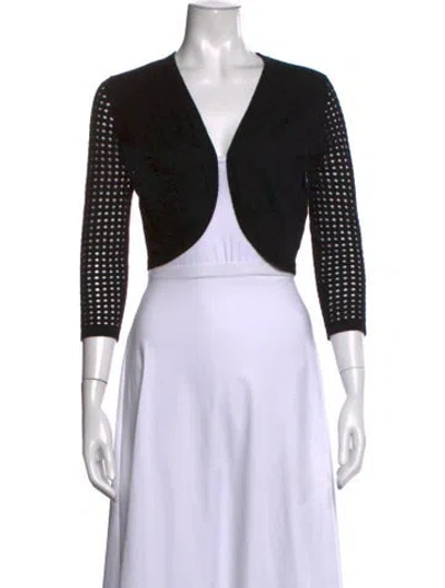 Pre-owned Neiman Marcus Silk V-neck Sweater In Black