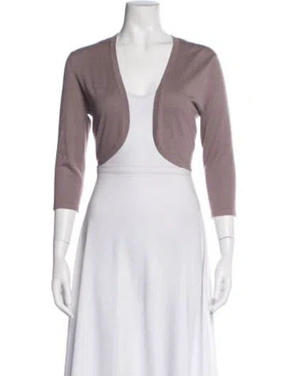 Pre-owned Neiman Marcus Silk V-neck Sweater In Purple
