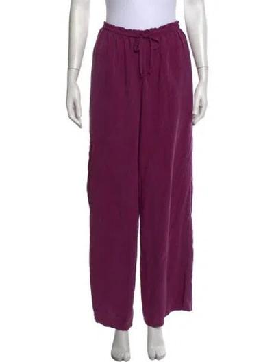 Pre-owned Neiman Marcus Silk Wide Leg Pants In Purple