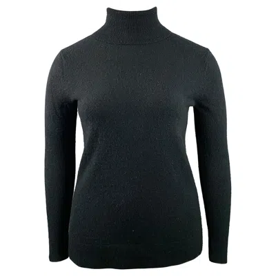 Pre-owned Neiman Marcus Size Xl Black Cashmere Turtleneck Sweater