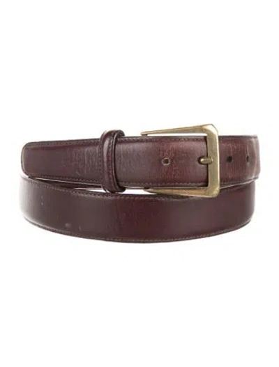 Pre-owned Neiman Marcus Skinny Leather Belt In Burgundy