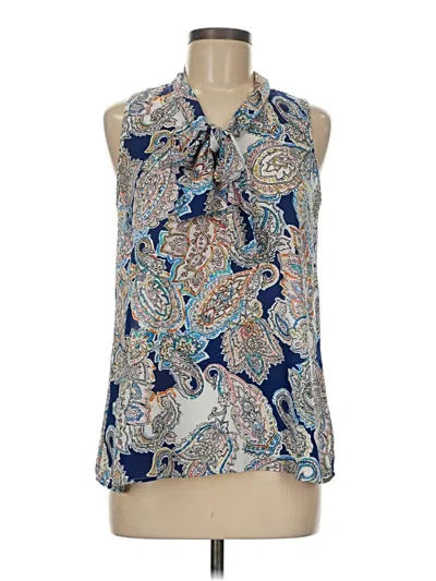 Pre-owned Neiman Marcus Sleeveless Blouse In Blue