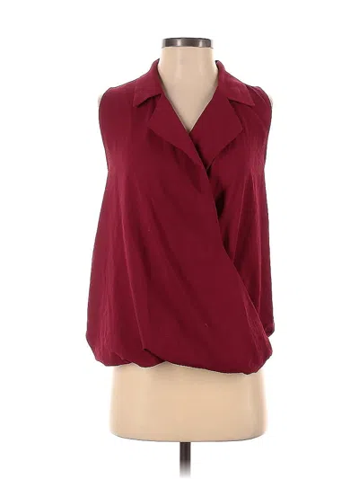 Pre-owned Neiman Marcus Sleeveless Blouse In Burgundy