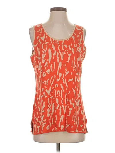 Pre-owned Neiman Marcus Sleeveless Blouse In Orange