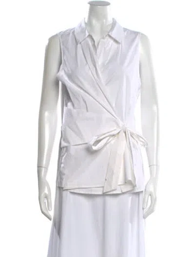 Pre-owned Neiman Marcus Sleeveless Blouse In White