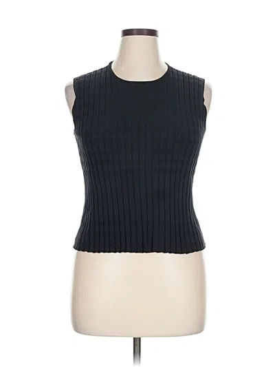 Pre-owned Neiman Marcus Sleeveless Top Black Boatneck Tops