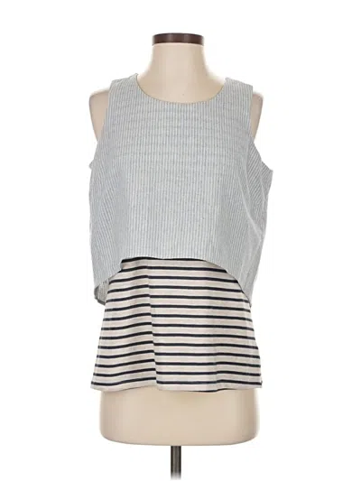 Pre-owned Neiman Marcus Sleeveless Top Gray Boatneck Tops