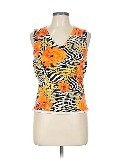 Pre-owned Neiman Marcus Sleeveless Top Orange Halter Neckline Tops