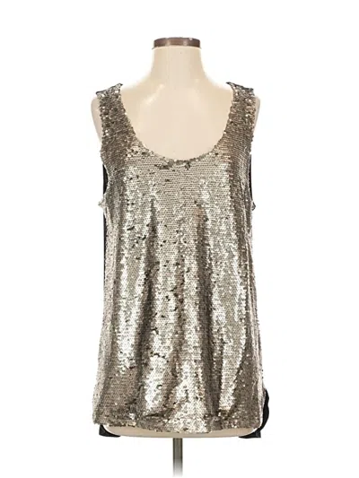 Pre-owned Neiman Marcus Sleeveless Top Silver Scoop Neck Tops