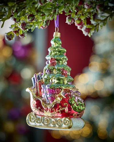 Neiman Marcus Sleigh With Tree Christmas Ornament