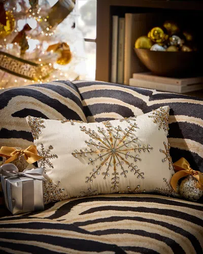 Neiman Marcus Snowflake Lumbar Pillow, 22" X 15"