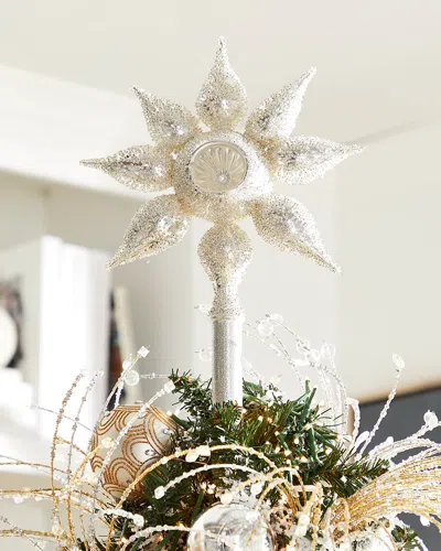 Neiman Marcus Snowflake Serenity Star Christmas Tree Topper In Silver