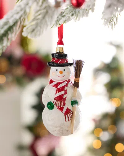 Neiman Marcus Snowman With Broom Christmas Ornament