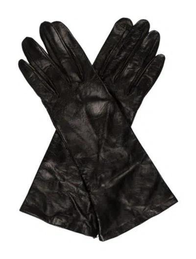 Pre-owned Neiman Marcus Solid Leather Gloves In Brown