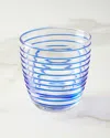 Neiman Marcus Spiral 12 Oz. Double Old-fashioned Glasses, Set Of 4 In Blue