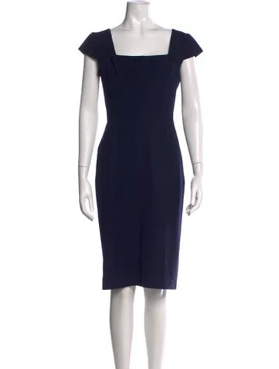 Pre-owned Neiman Marcus Square Neckline Knee-length Dress In Blue