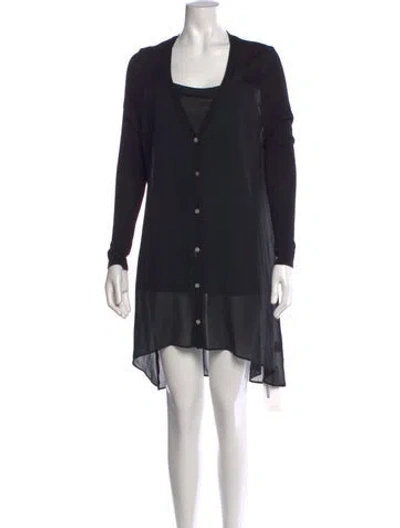 Pre-owned Neiman Marcus Square Neckline Long Dress In Black