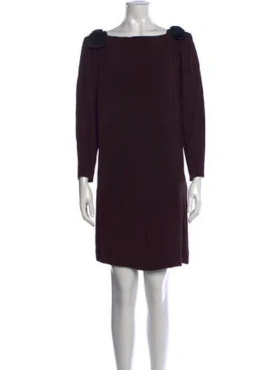 Pre-owned Neiman Marcus Square Neckline Mini Dress In Purple