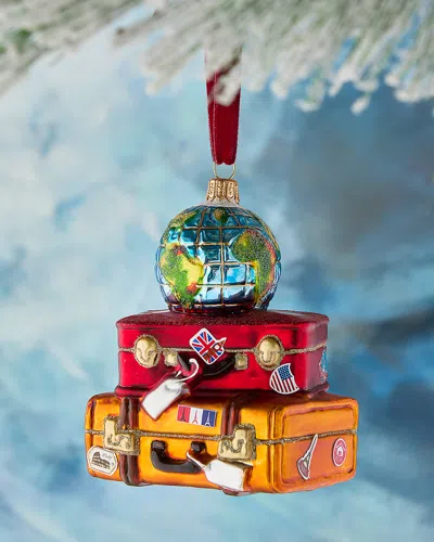 Neiman Marcus Stack Of Suitcases Christmas Ornament In Multi