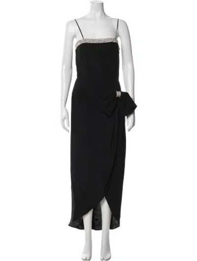 Pre-owned Neiman Marcus Strapless Long Dress In Black