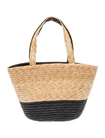 Pre-owned Neiman Marcus Straw Bucket Bag In Neutral